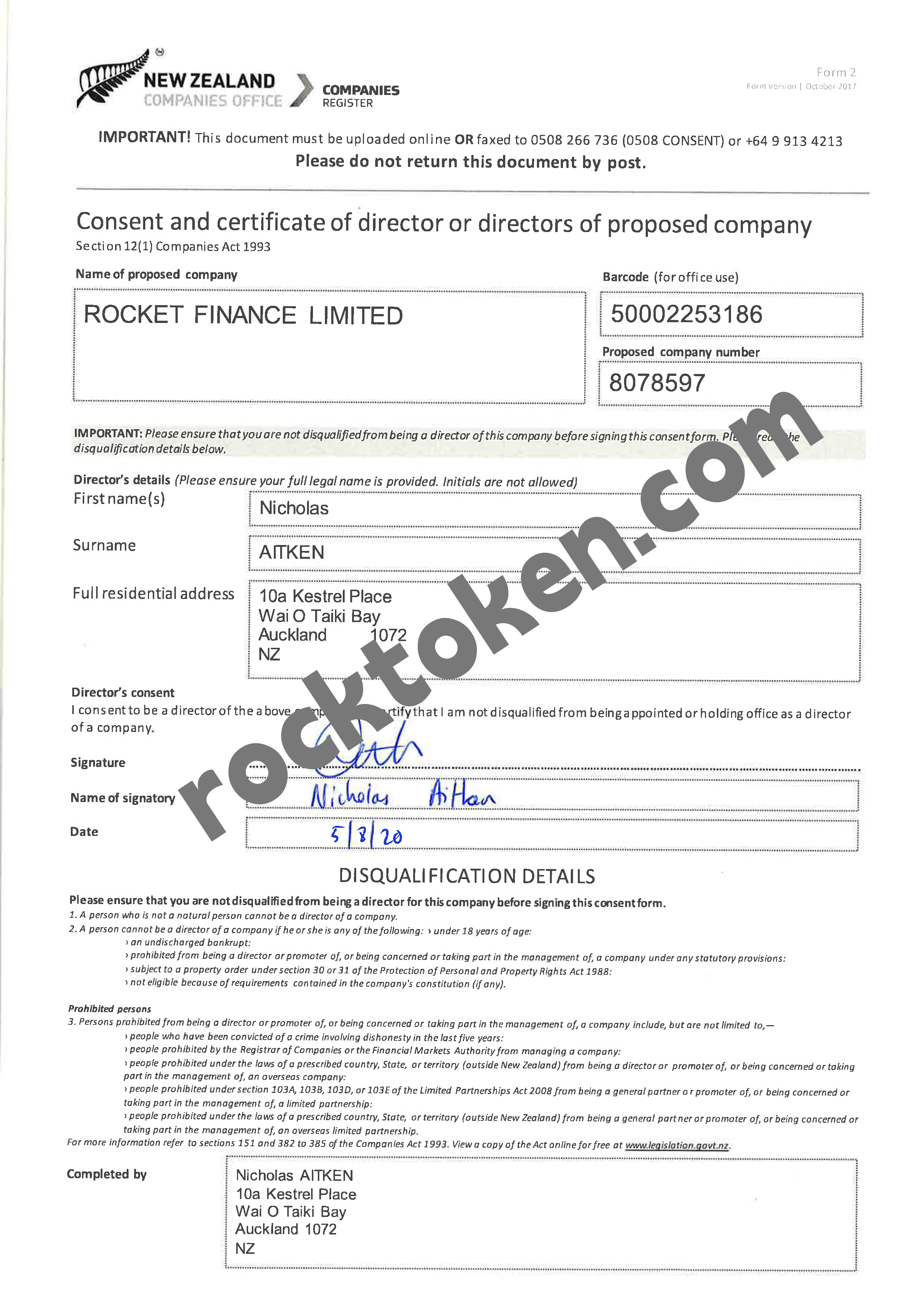 Company Registration Information