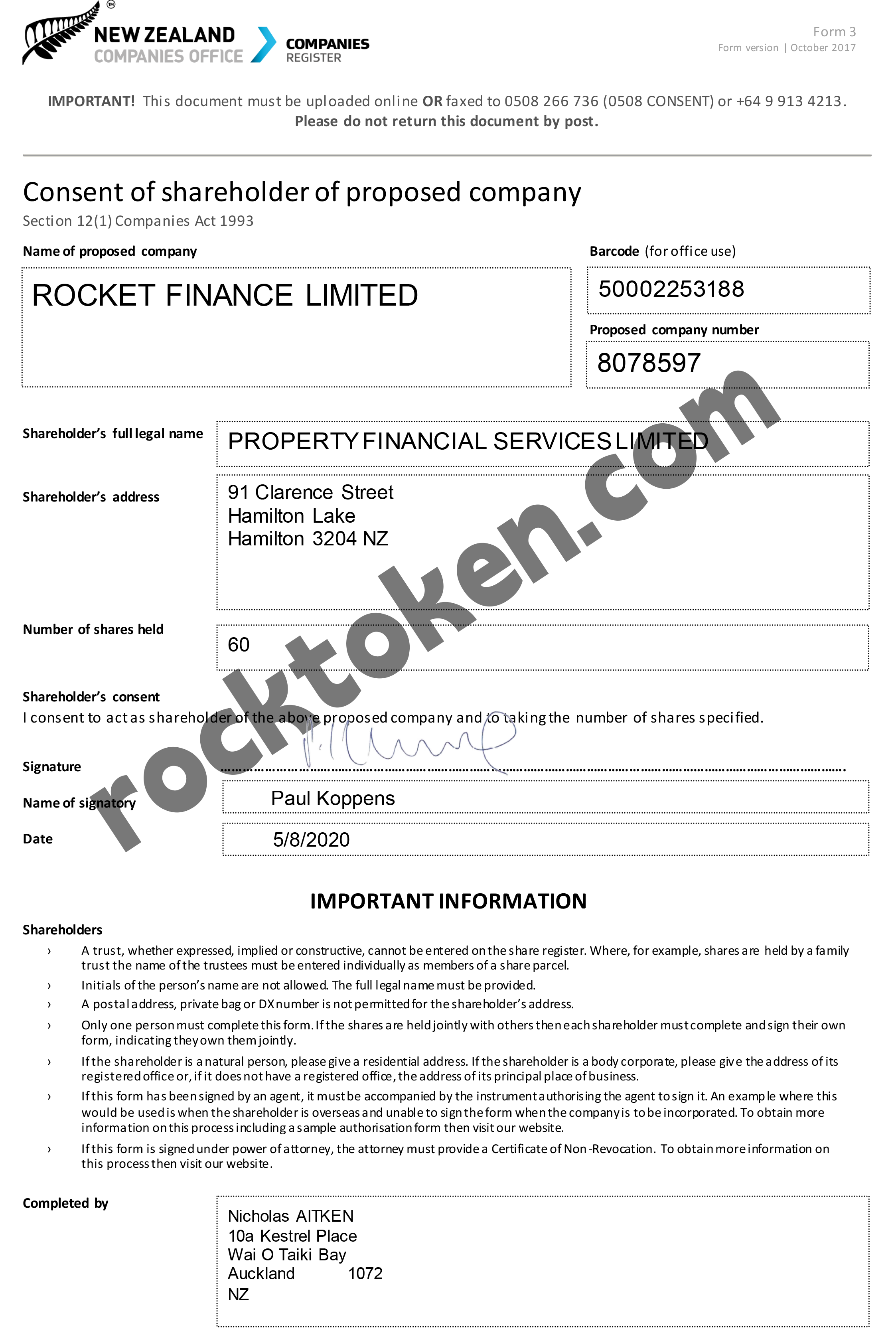 Company Registration Information